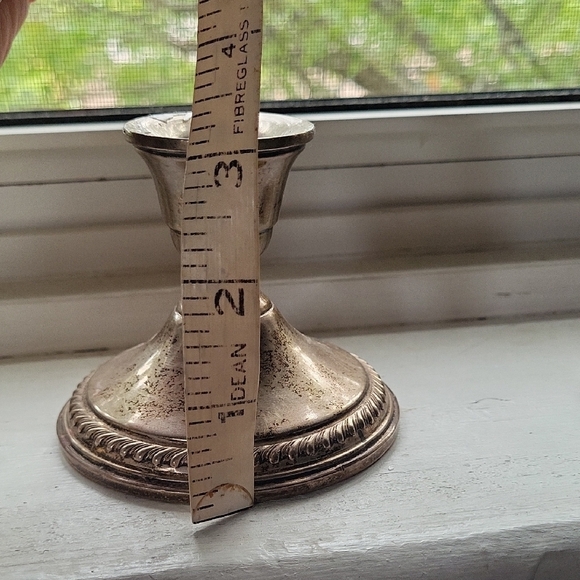 Elegant Sterling Silver Candle Holders - Picture 3 of 6